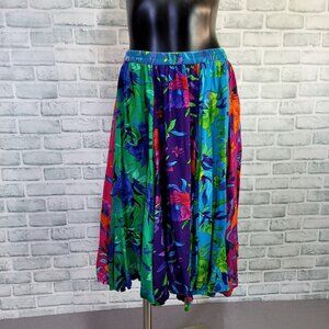 Vintage‎ 90s Blair Womens Petite M Colorful Floral Paneled Twirl Circle Skirt